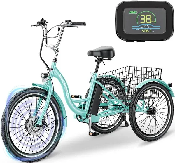 26&#034; Electric Tricycle 3 Wheel Electric Bicycle w/Basket 7 Speeds Trike 350W 36V