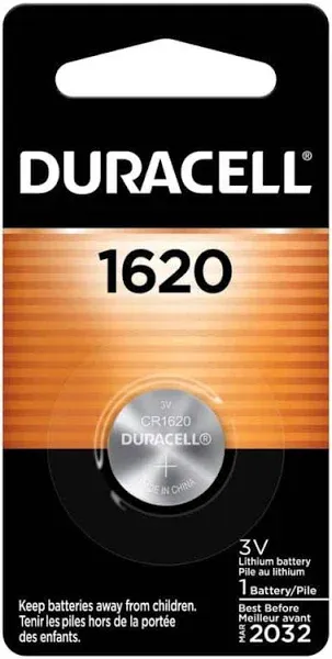 1 x 1620 Duracell Coin Cell Battery - Lithium 3V - (5009LC, EA, ECR1620, L08)