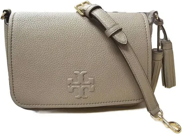 Tory Burch 144688 Thea Pebbled Leather Flap Crossbody Shoulder Bag