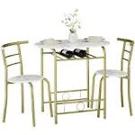 VECELO 3 Piece Small Round Dining Table Set