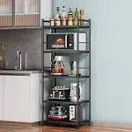 5-Tier Bakers Rack for Kitchen, Metal Microwave Stand Rack with Storage