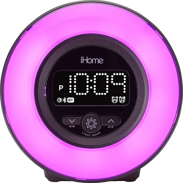 iHome PowerClock Glow Bluetooth Color Changing Alarm Clock