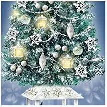 The Bradford Exchange Thomas Kinkade Festival of Lights Illuminated Tabletop Christmas Tree Featuring Snow-Tipped Branches, Pearlescent Garland & Lighted Lantern Ornaments