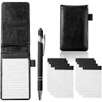 10 Pieces Small Notepad Holder Set Pocket Notebook 3 x 5 Inch with Pen