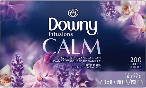 Downy Infusions Fabric Softener Dryer Sheets Calm