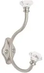 Liberty Hardware 128734 Acrylic Facets Coat and Hat Hook - Satin Nickel and Clear