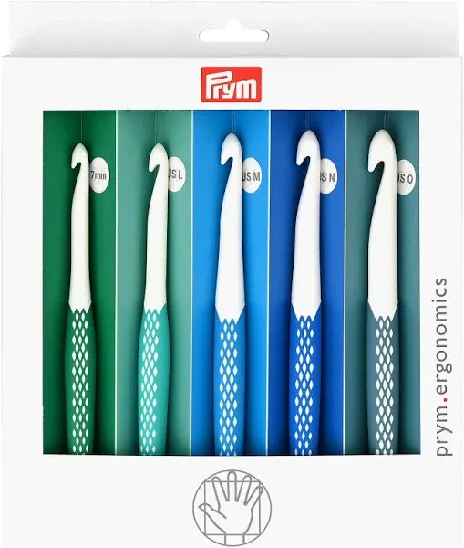 Prym Ergonomics Crochet Hook Set, Large (7mm, L, M, N, O)