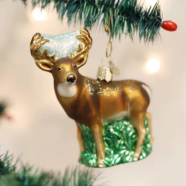 Old World Christmas Whitetail Deer Glass Ornament