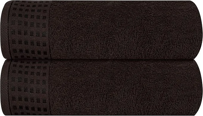 GLAMBURG 100% Cotton 2 Pack Oversized Bath Towel Set 28x55 Inches, Ultra Soft Highly Absorbant Compact Quickdry & Lightweight Large Bath Towels, Ideal for Gym Travel Camp Pool - Chocolate Brown