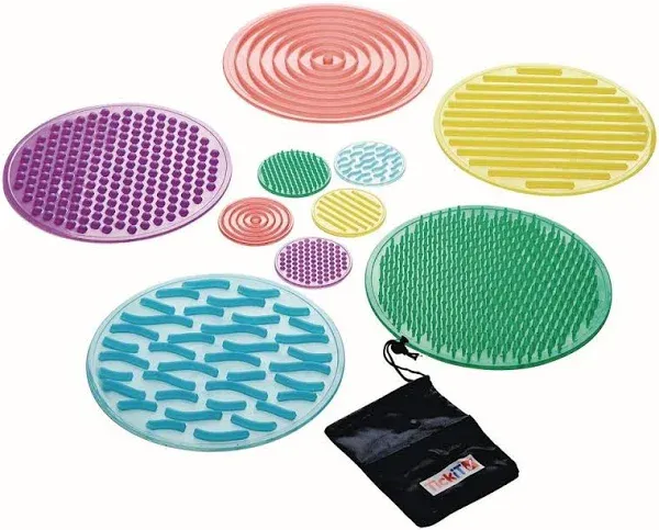 TickiT Silishapes Sensory Circles - Tactile Pads for Calming Sensory Play - Set of 10 - Assists Autistic Toddlers & Children