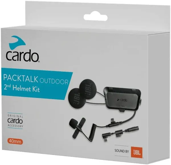 Cardo Packtalk Outdoor 2nd Helmet Kit, Communication Device Accessory for Additional Helmet Use, Multifunctional Kit for Outdoor Helmets, Cardo Outdoor Add-On for Second Helmet Usage