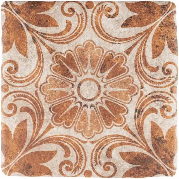 Merola Tile Costa Arena Decor Dahlia 7-3/4" x 7-3/4" Ceramic Floor and Wall Tile