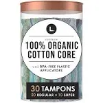 L. Tampons, Cotton, Organic, Regular + Super - 30 tampons