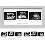 KeaBabies Trio Baby Sonogram Frame in Cloud Gray