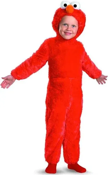 Disguise Boys' Elmo Comfy Fur Costume, Red, Size 2T