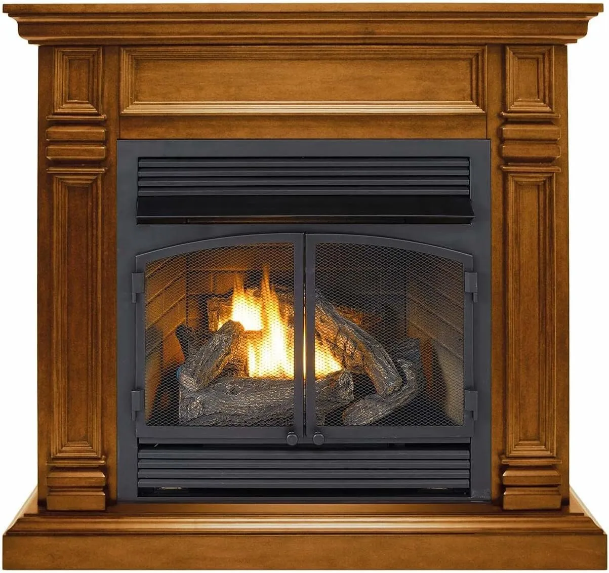 Duluth Forge Dual Fuel Ventless Gas Fireplace with Mantel