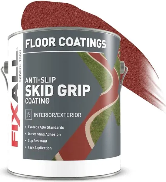 Skid Grip Anti-Slip Coating, 1 Gallon, Crimson F06525, Exceeds ADA Standards