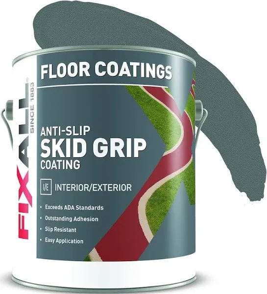 FIXALL Skid Grip Anti-Slip Coating, 5 Gallons, Emerald, Exceeds ADA Standards, Ideal for Safety Areas, Slip-Resistant Pavement, Cement & Concrete Paint