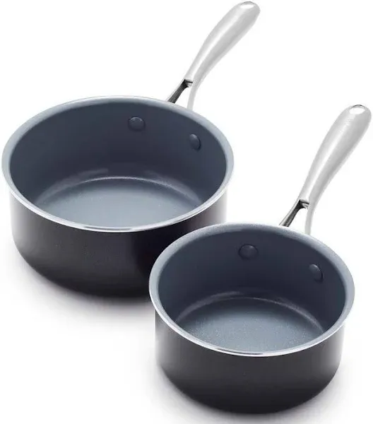 GreenPan Swift Healthy Ceramic Nonstick 1 qt. and 2 qt. Saucepan Set