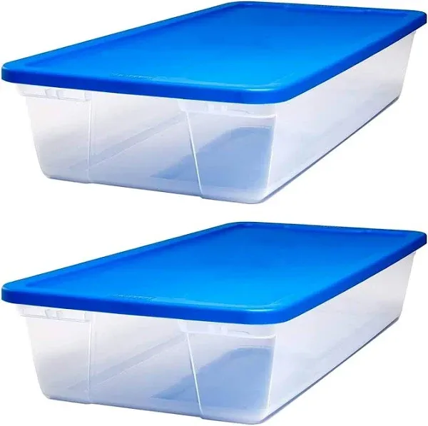 Homz Snaplock 41 Qt Stackable Plastic Storage Container Lid