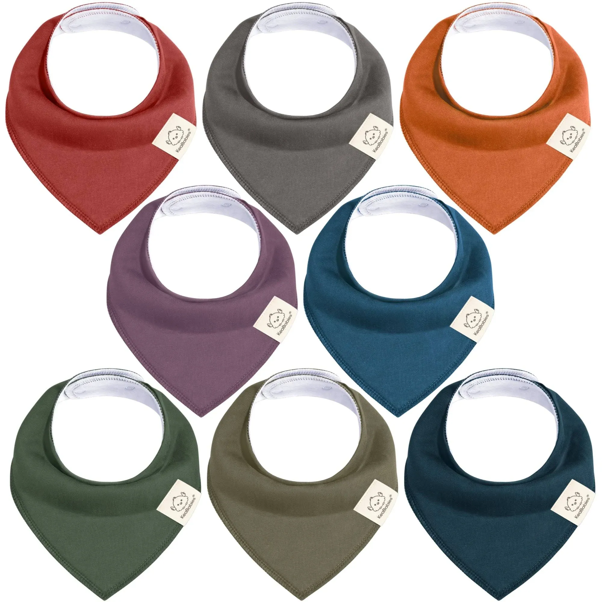 8-Pack Organic Bandana Bibs (Thunder)