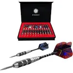 ADKX Steel Tip Darts 12 Pack Set with Nonslip Iron Barrel Aluminum Dart Shafts and Flights + Darts Sharpener + an Gift Box