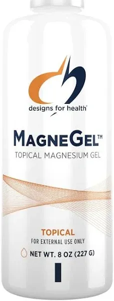 Designs for Health MagneGel Topical Magnesium Gel - Transdermal Magnesium Chloride Gel May Support Skin + Muscles - Apply to Arms or Legs (8oz)