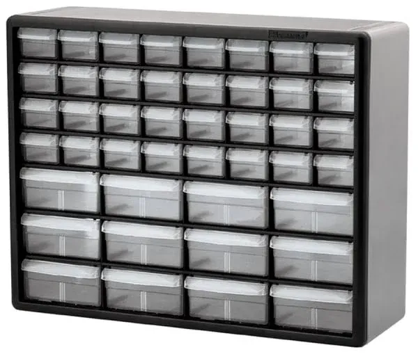 Akro-Mils 44 Drawer 10144REDBLK Storage Hardware and Craft Cabinet, 20&#034; W X 6&#034;