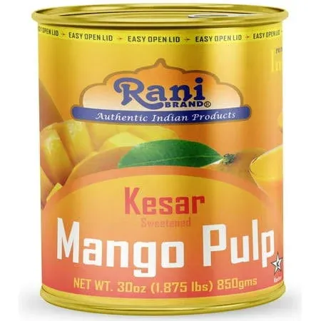 Rani Mango Pulp Puree (Makes Mango Lassi Shakes) Alphonso Sweetened 30oz (1.875lbs) 850g ~ Kosher | All Natural | Non GM