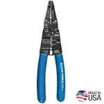 Long Nose Wire Stripper/Crimper/Cutter/Looper, Overall Length 8 1/4 in, Capacity 22 to 10 AWG, Blue