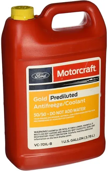 Genuine Ford Fluid VC-7DIL-B Gold Pre-Diluted Antifreeze/Coolant - 1 Gallon