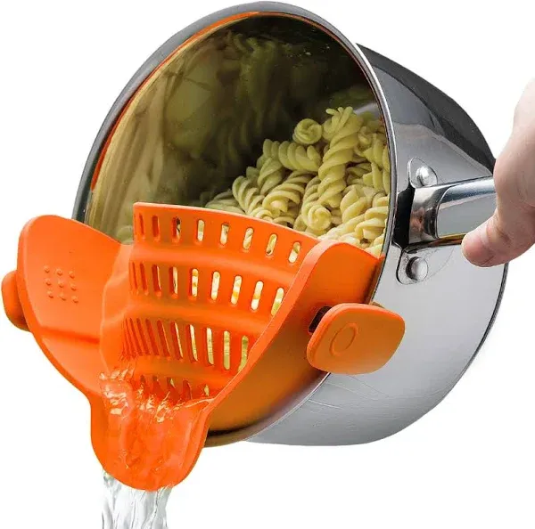 Snap &#039;N Strain Strainer. Clip On Colander. Fits all Pots &amp; Bowls. Heat Resistant