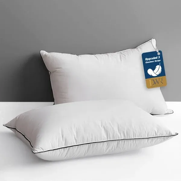  Goose Feather Down Pillow for Sleeping Single Pack, Standard (Pack of 1) White