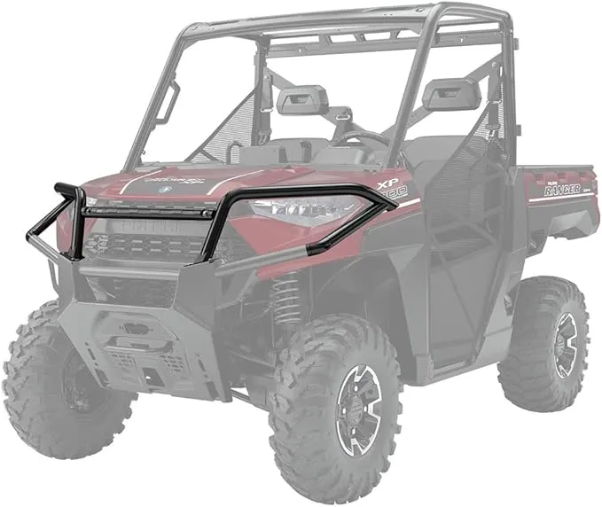 Polaris Upper Front Brush Guard for RANGER 1000, 1000 XP, XP Kinetic Models, Includes Premium, Ultimate, CREW, Black, 1.75-Inch Tube Steel, UTV Protection, Trail Riding, Job Site, Chores - 2882531