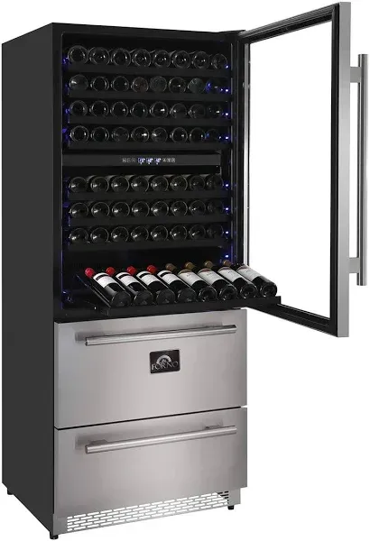 Forno Capraia 30" Triple Zone Wine Cooler with Drawers