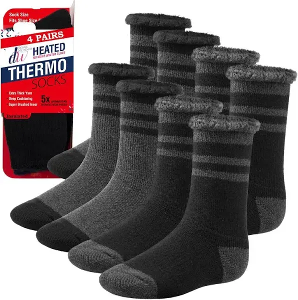 Debra Weitzner Thermal Socks for Men Women Warm Socks Crew Winter Thick Boot Socks 4/6 Pairs