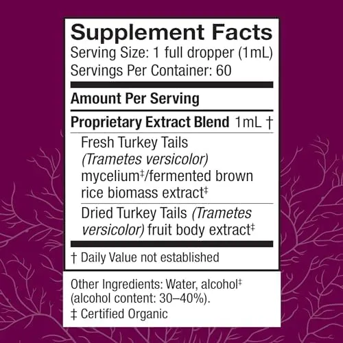 Host Defense Turkey Tail Extract - Digestive Health & Immune Response Support Supplement - Mushroom Supplement for Gastrointestinal & Gut Microbiome Support - 1 fl oz (30 Servings)*