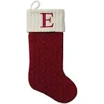 Cable Knit Christmas Stocking St Nicholas Square Kohl’s Initial Letter T Red 21”