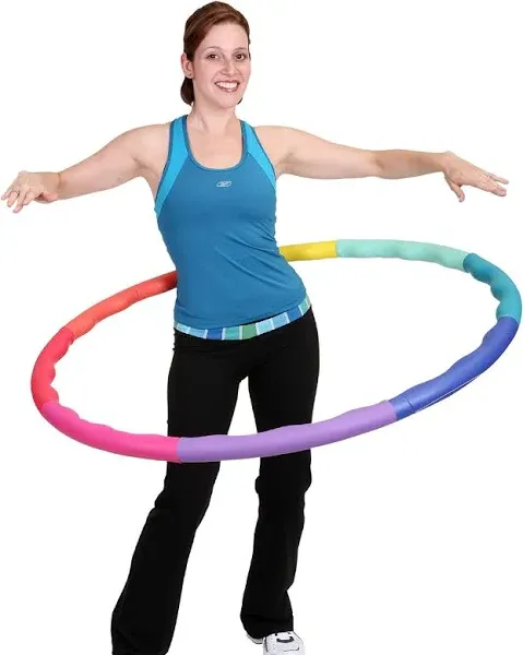 Weighted Hula Hoop, ACU Hoop 5L - 4.9 lb Large, Weight Loss Fitness Workout with ridges. (Rainbow Colors)