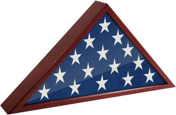 USA American US Folded Flag Memorial Flag Triangle Display Case, High Quality