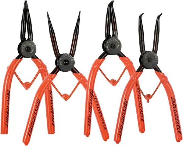 7-inch Snap Ring Pliers Set, 4-piece Heavy Duty Internal/Exter<wbr/>nal Circlip 