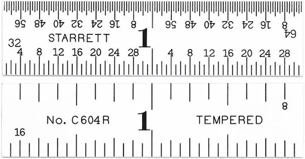 Starrett C604R-2 Steel Rule Spring-Tempered 2" 4R Grads