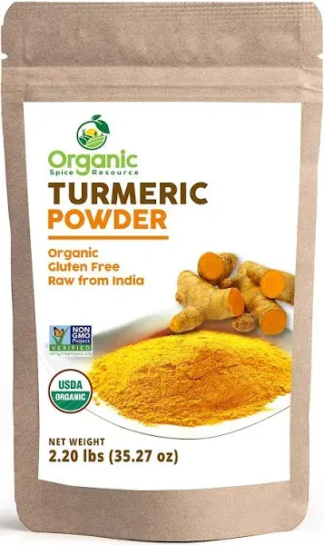 Organic Turmeric Powder w/Curcumin | 35.27 Ounce / 2.2 lbs | USDA Organics and Non-GMO | Lab Tested for Heavy Metal and Purity | 100% Raw and Natural