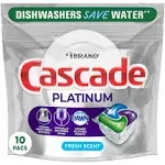 Cascade Dishwasher Detergent Platinum ActionPacs - Fresh Scent 10 ct