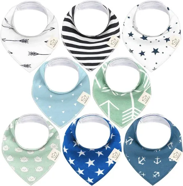 KeaBabies 8-Pack Organic Bandana Bibs in Terracotta