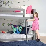 Max & Lily Twin Over Twin Low Bunk Bed, Grey