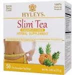 Hyleys Slim Tea Weight Loss Herbal Supplement with Pineapple - Cleanse and Detox - 50 Tea Bags (1 Pack)