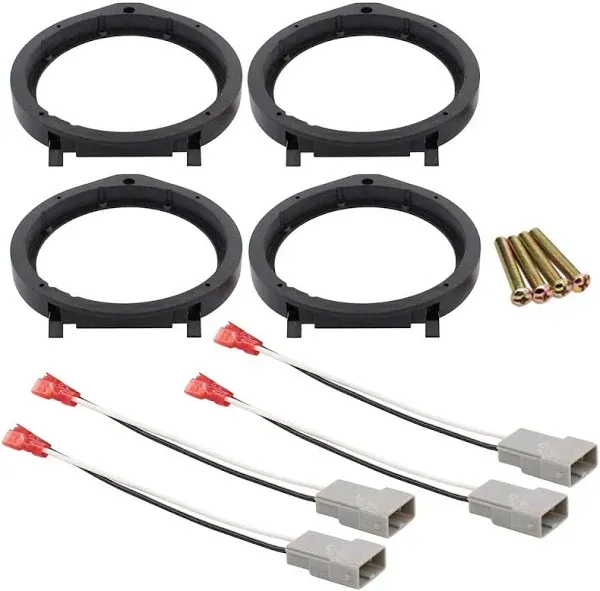 6.5 Inch Car Stereo Speaker Adapter Mounting Plates - Set of 4 with Wiring Ha...