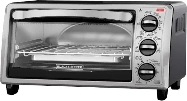 BLACK+DECKER 4-Slice Toaster Oven, Natural Convection, TO1755SB