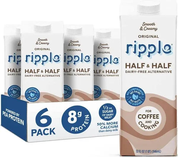 Ripple Half & Half Plant Based Milk 8g of Quality Sourced Pea Protein